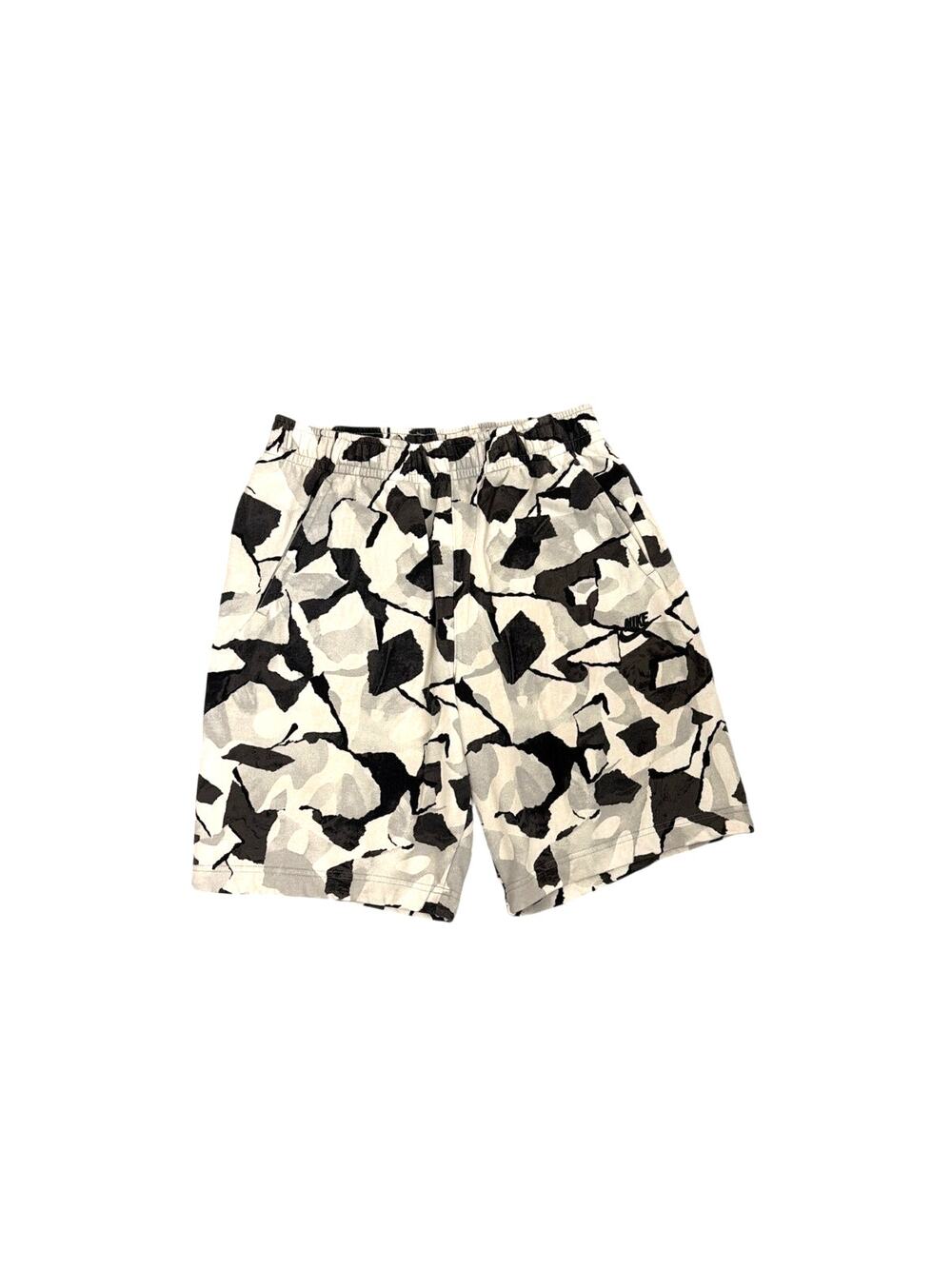 Nike Club Fleece French Terry Athletic Sweat Shorts Black White Men's Small